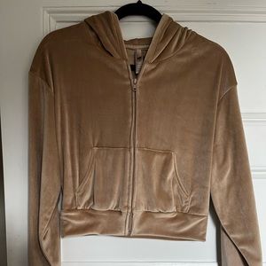 Skims velour zip up hoodie size SM